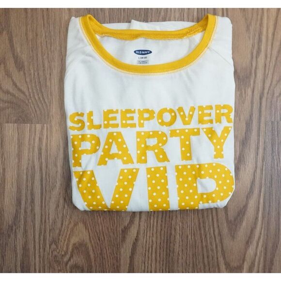 Old Navy Girl's Yellow Polka Dot “VIP” Graphic Pajama Top - Size L (10/12) NWOT - Picture 11 of 11